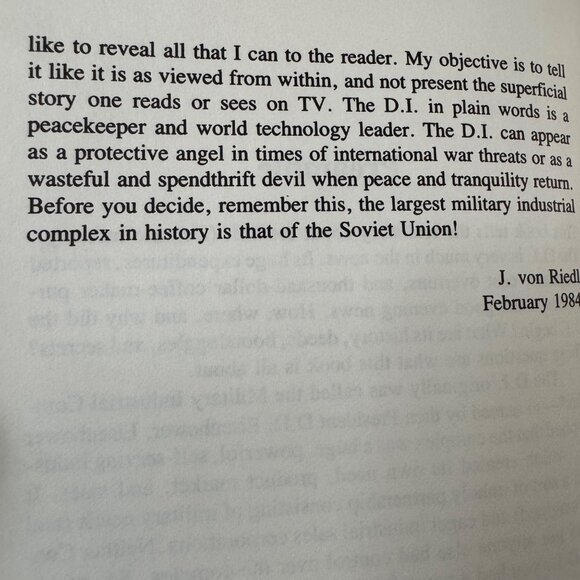 The D.I. By J. Von Riedl First Edition 1986 Vantage Press Hardcover Book - Picture 8 of 16